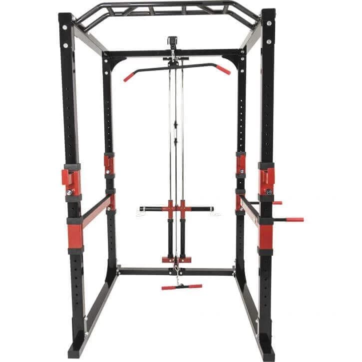 Gorilla Sports Power Rack Cage - Mustekaapeliasema