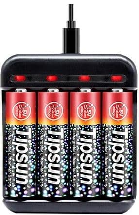 Tipsun 1.5V AA ladattava akkupaketti, Lithium-ion