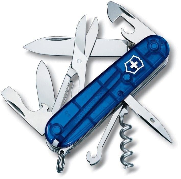 Victorinox Climber -monitoimityökalu, läpinäkyvä sininen