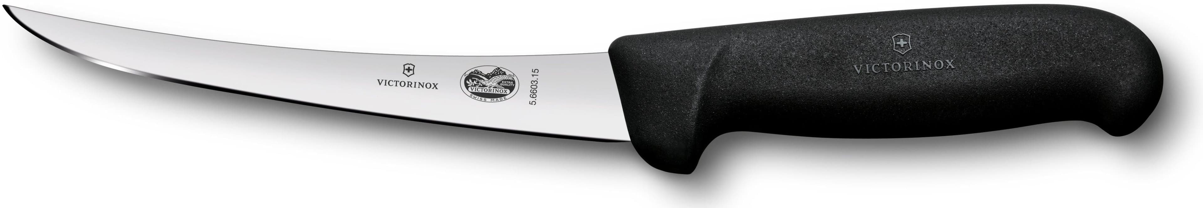 Victorinox Bouneri -leveäteräinen lihankäsittelyveitsi, 15 cm, musta