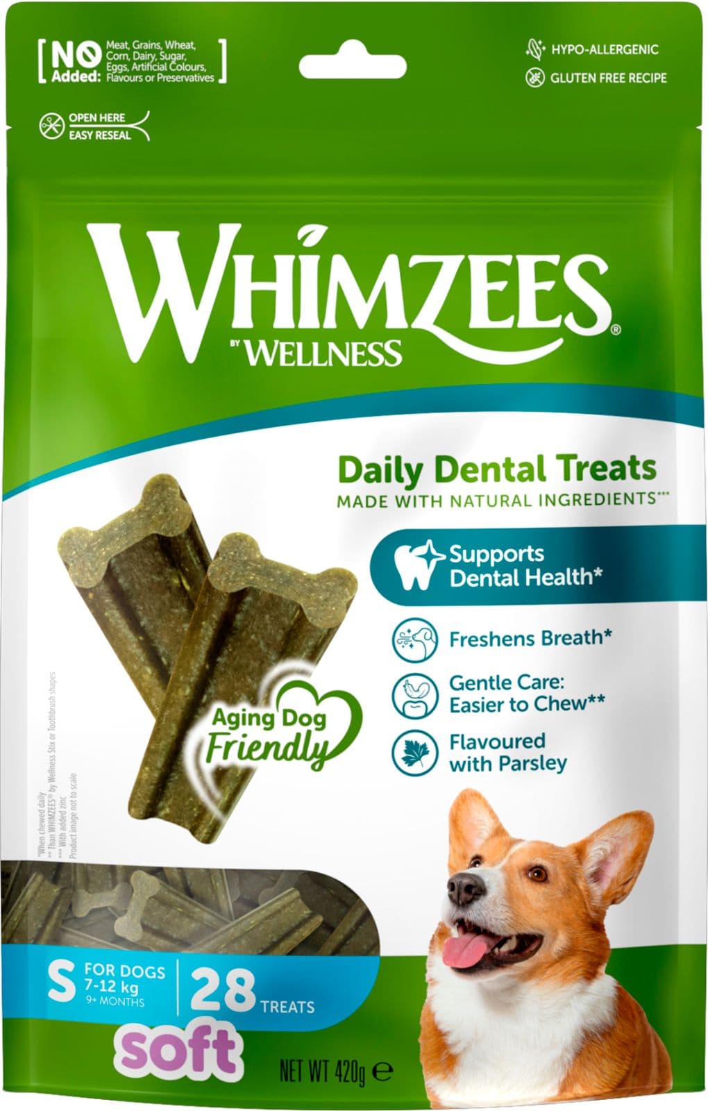 Whimzees Soft hammashoitoherkku S 28 kpl 420 g