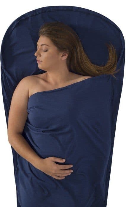 Sea to Summit Sleepliner Cotton Premium Mummy Tummansininen