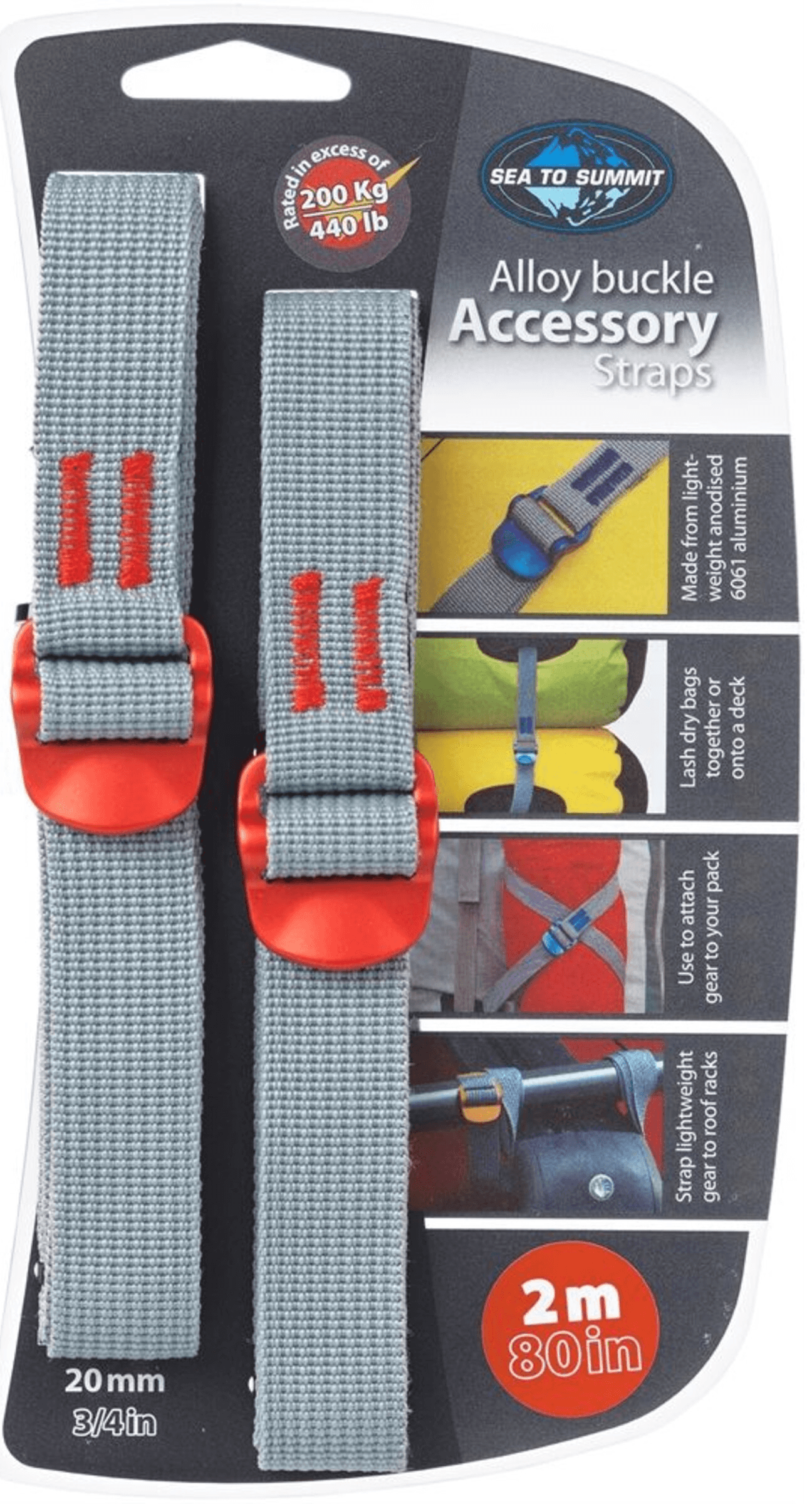 Sea to Summit Tiedown Accessory Strap 20 mm useita pituuksia