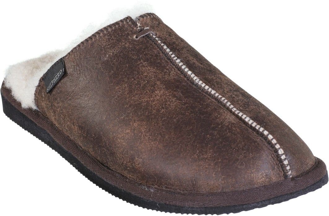 Shepherd Hugo miesten lampaannahkatohvelit, ruskea (Oiled Antique)