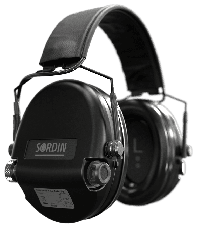 Sordin Supreme MIL Aux Slim Headband kuulosuojaimet, Black