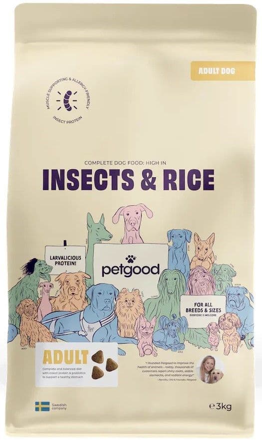 Petgood Insektsfoder med Ris Vuxen koiranruoka, 3 kg