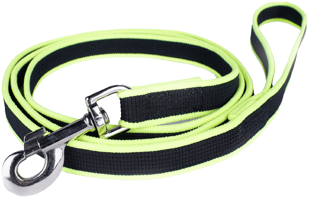 Julius K9 Premium Jogging Leash koiranhihna joustolla, 1,3 m, musta/keltavihreä