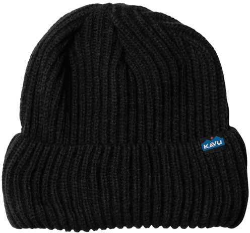 Kavu Trawler Unisex joustinneulottu pipo, musta