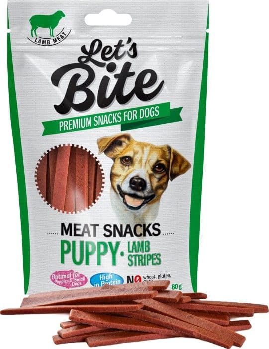 Let's Bite Lets Bite Meat Snacks Puppy Lamb Stripes 80 g