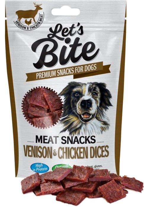Let's Bite Lets Bite Meat Snacks Venison & Chicken Dices 80 g