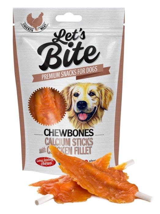 Let's Bite Lets Bite Chewbones Calcium Sticks with Chicken Fillet 80 g