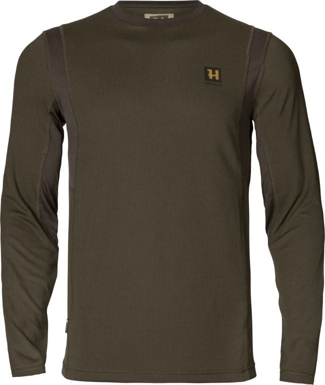 Härkila Forest Hunter L/S T-Shirt t-paita, Vihreä (Hunting Green) / Ruskea (Shadow Brown)
