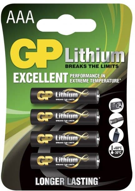 GP Batteries GP AAA-litiumparisto 1.5V 24LF-2U4 4-pack