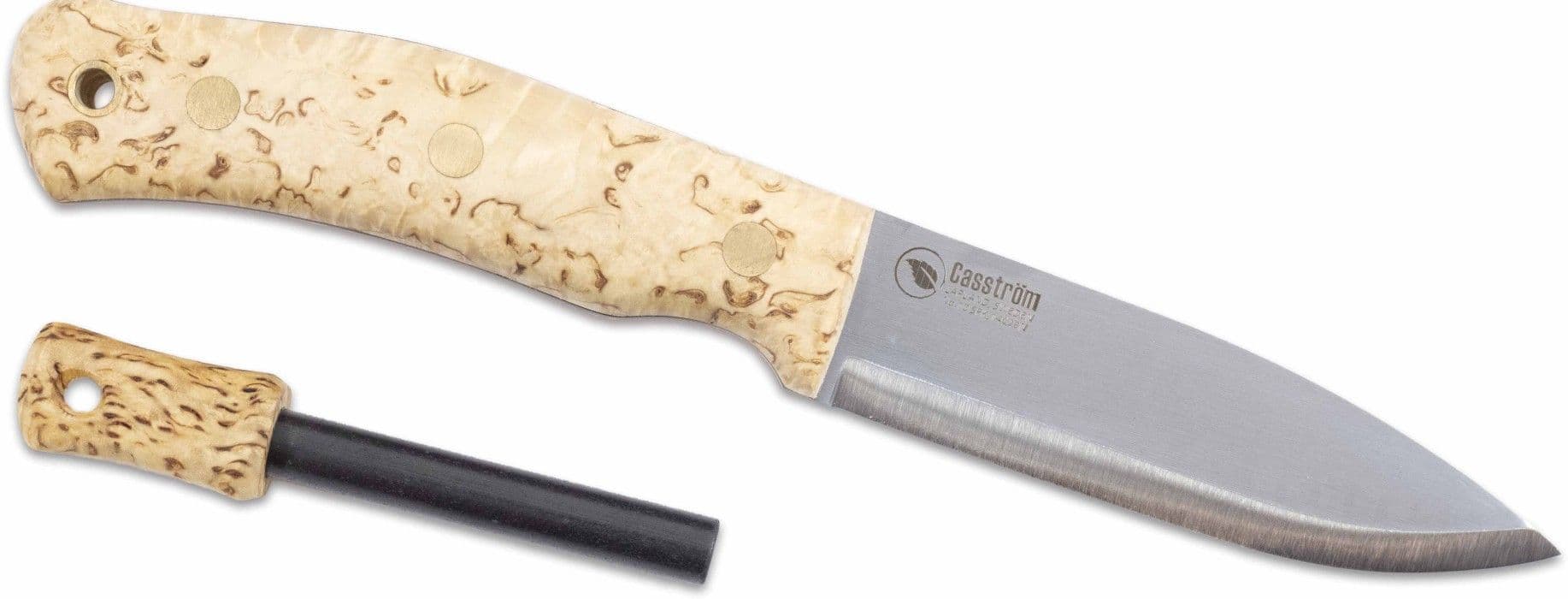 Casström No.10 Swedish Forest Knife Sandvik 14C28N puukko kipinäraudalla, Masur/Scandi