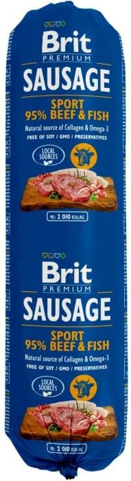 Brit Premium Sport nauta-kala -koiranmakkara 800 g
