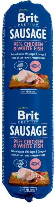 Brit Premium Chicken & White Fish -koiranmakkara 800 g