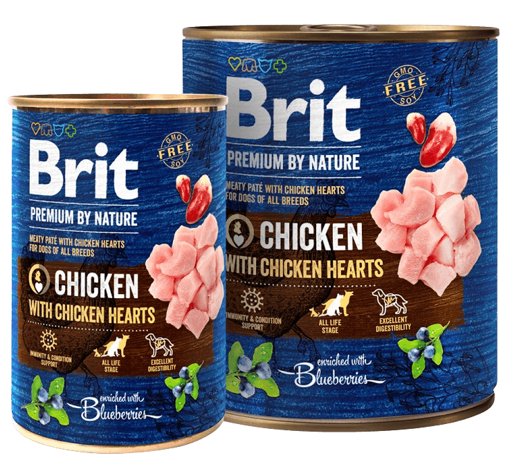 Brit Premium by Nature Chicken with Hearts märkäruoka, 400g