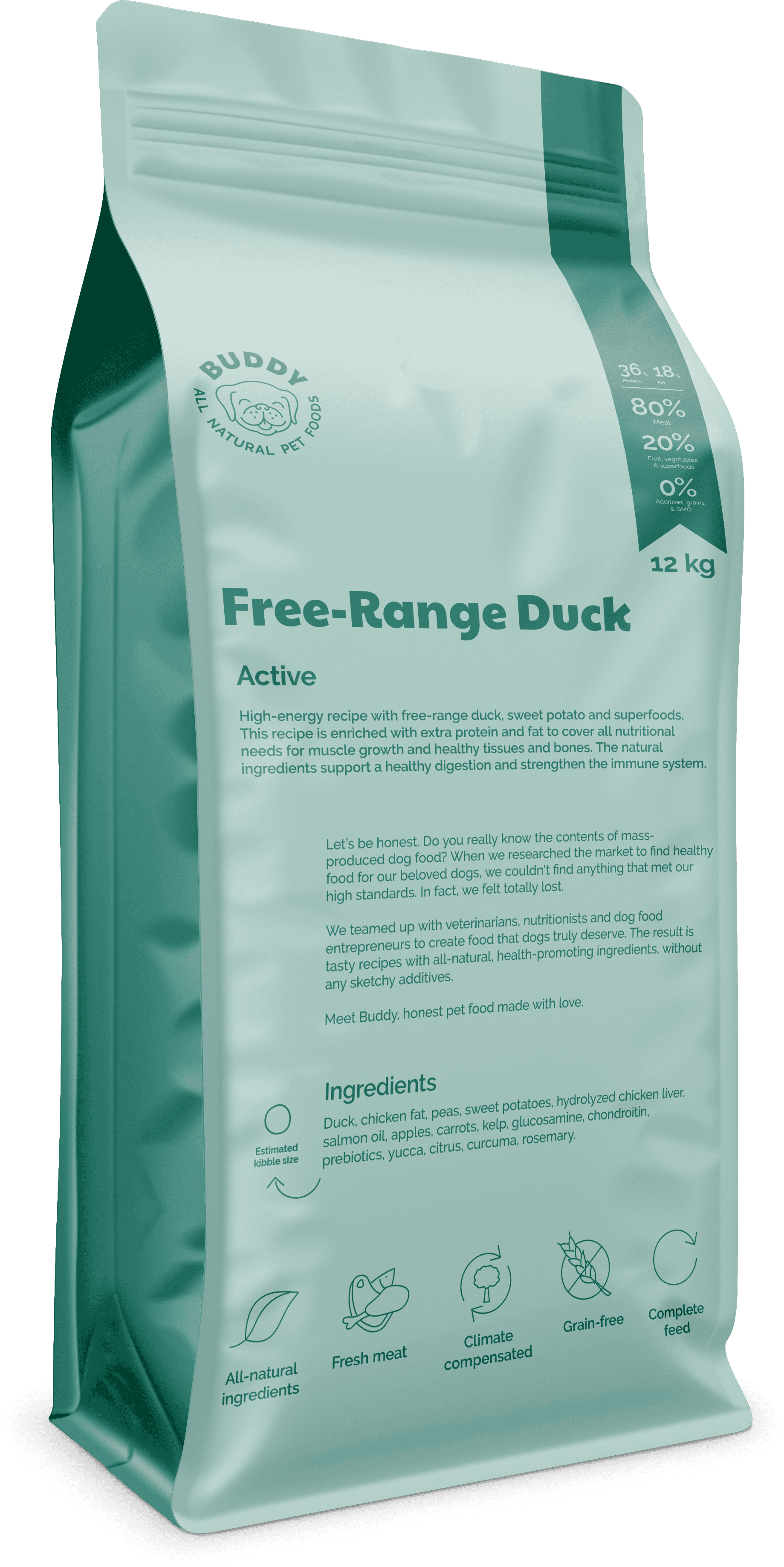 Buddy Free-Range Duck kuivaruoka, 12kg