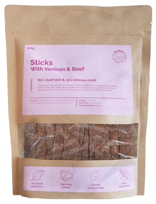 Buddy Venison Dental Chew makupala, 100 g