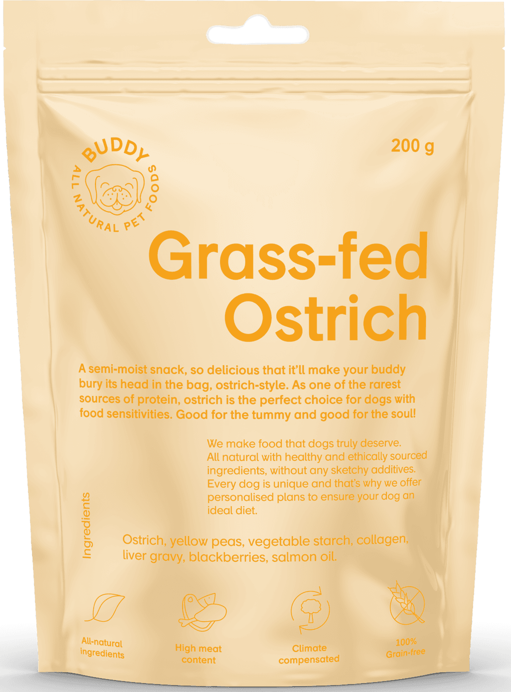 Buddy Semi-moist Snack makupala strutsi/karhunvatukka, 200 g