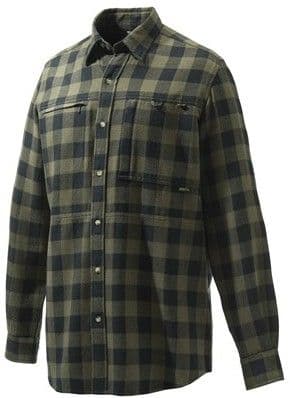 Beretta M's Overshirt Zippered Pocket Green & Black Check