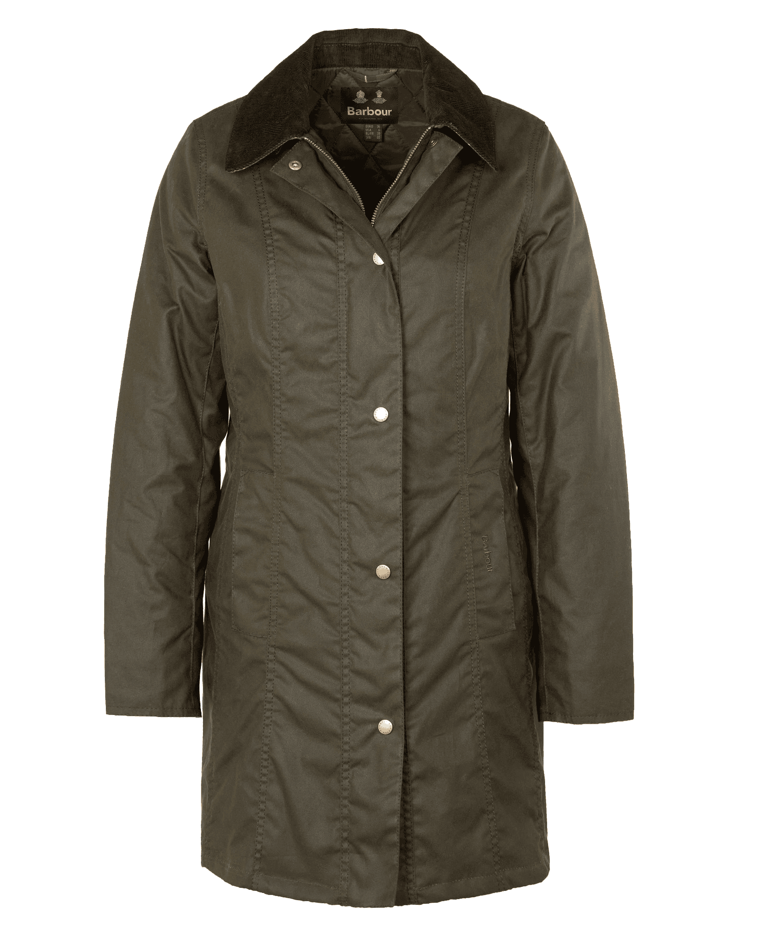 Barbour W's Belsay Padded Wax Jacket Tumma oliivinvihreä