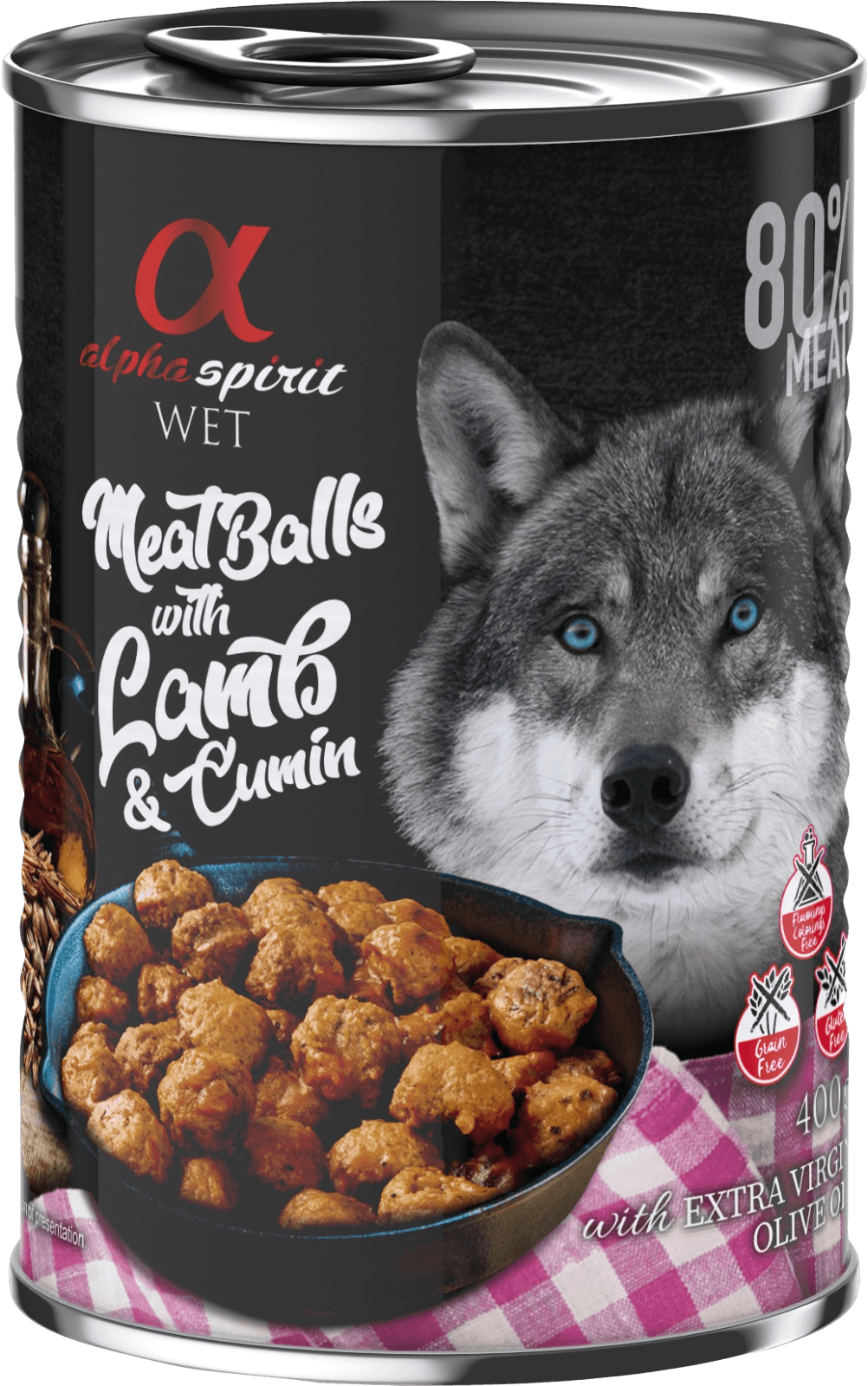 Alpha Spirit Meat Balls with Lamb and Cumin märkäruoka, 400 g