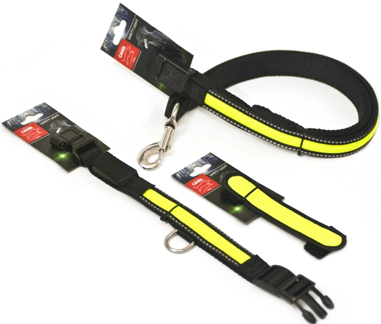 Active Canis Led Pet Collar kaulapanta huomiovalolla, musta/vihreä
