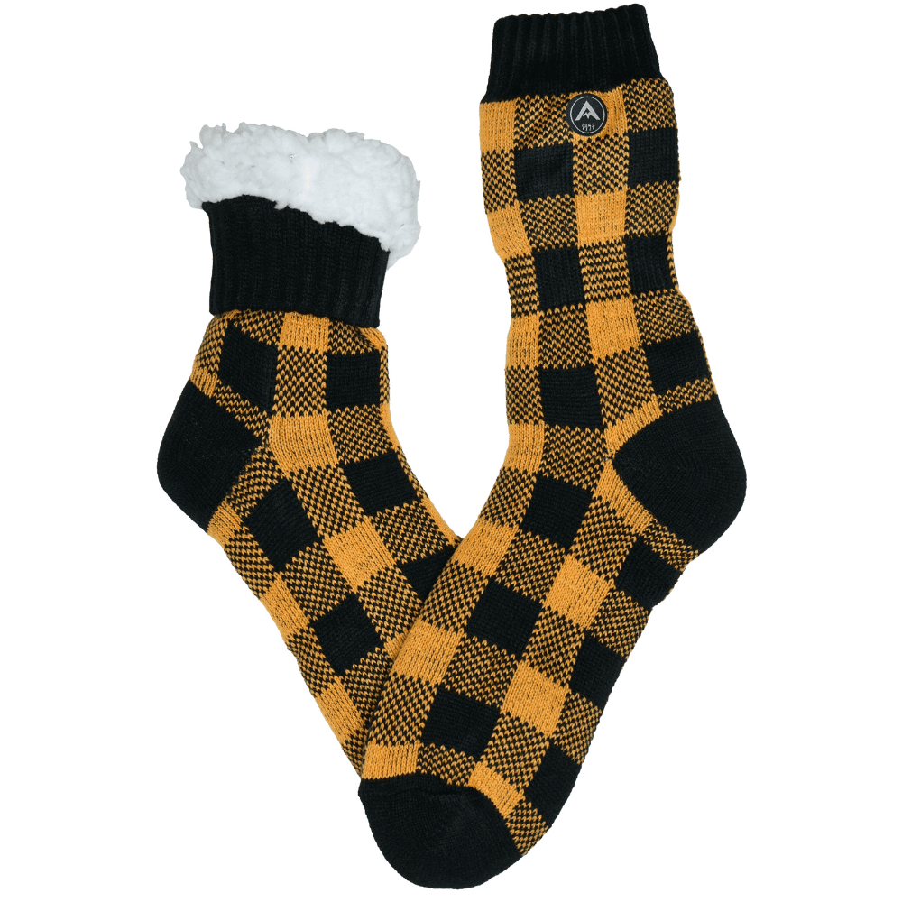 Avignon Herr Heat Max Sock Checked Yellow Monivärinen