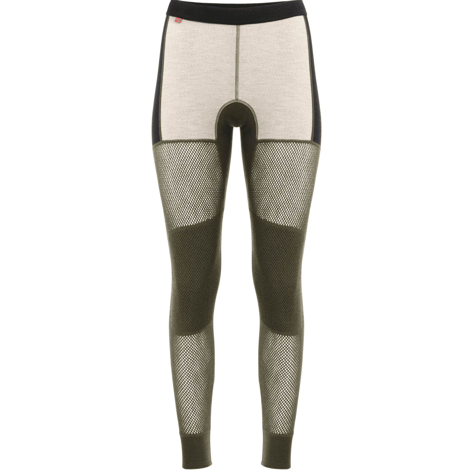 Aclima W's Woolnet Hybrid Longs Tarmac/Beige Melange/Jet Black