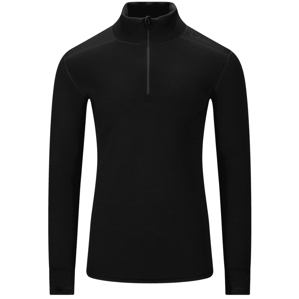 Aclima M's Fleecewool V2 Polo W/ Zip Pikimusta