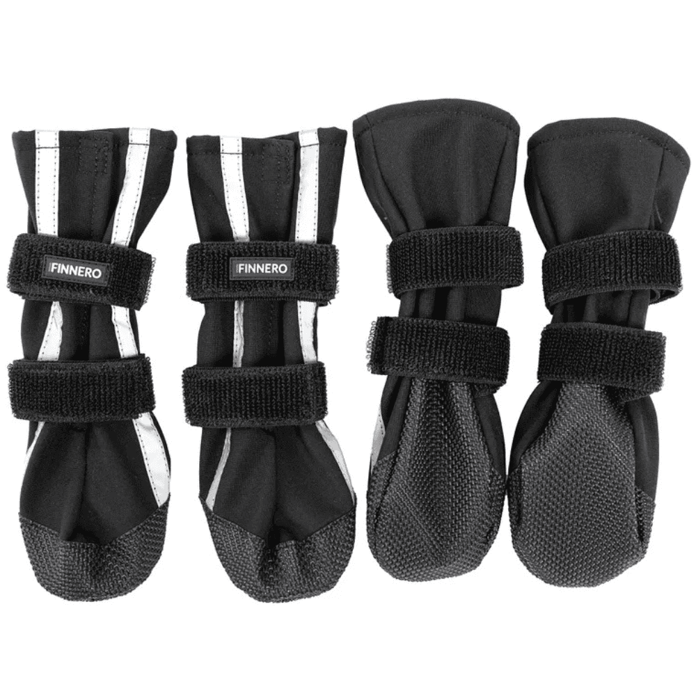 FinNero Halla Softshell koirankengät, 4 kpl, musta