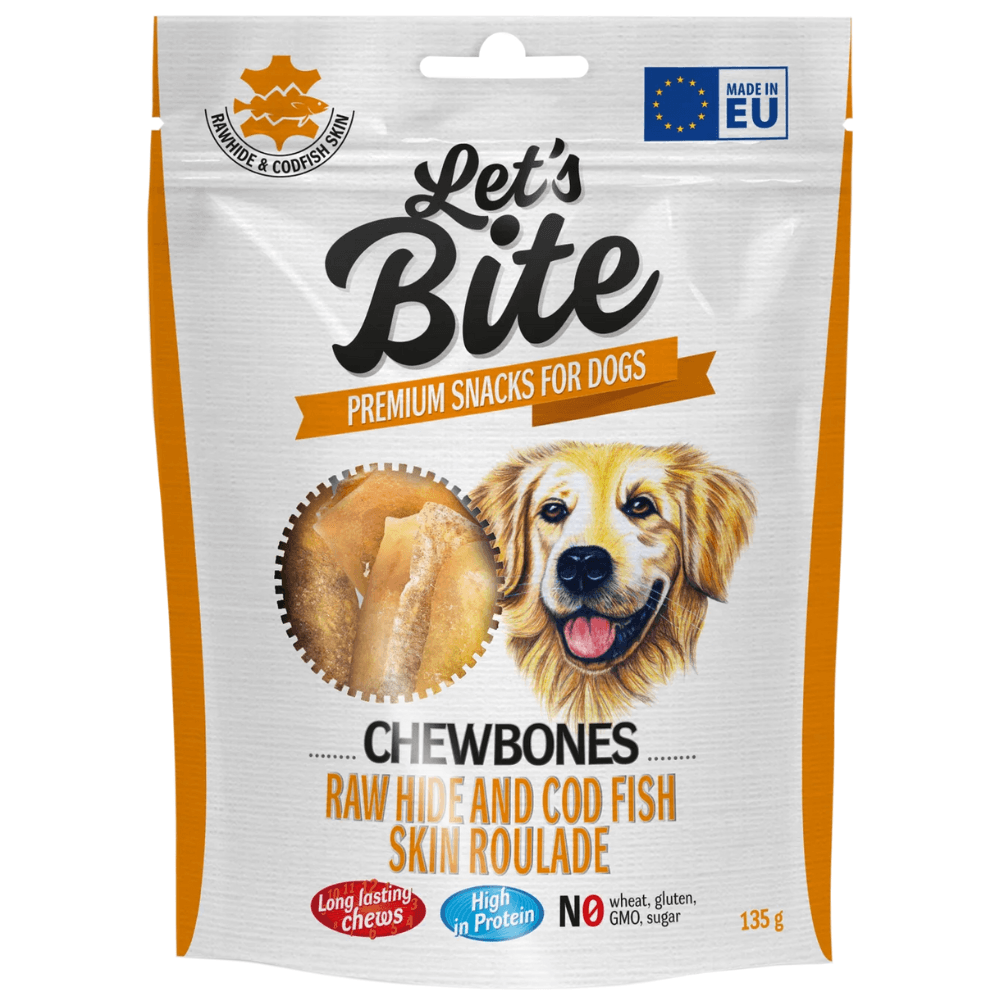 Let's Bite raakanahka ja turskannahka pururullat, 135 g