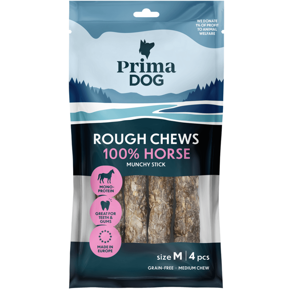 PrimaDog Rough Chews hevonen - jauhettu purutikku M 12 cm 112 g