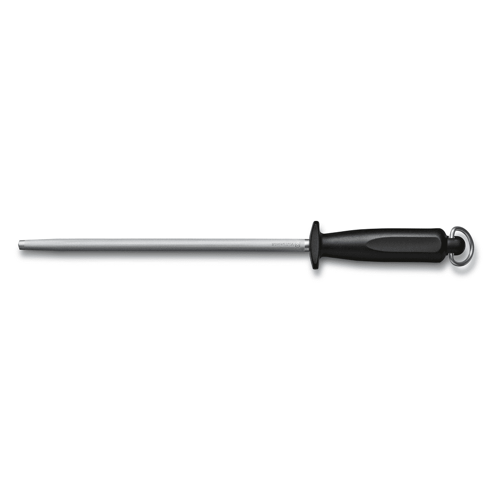 Victorinox Teroitusteräs keittiö 25 cm pyöreä keskihieno muovikahva musta