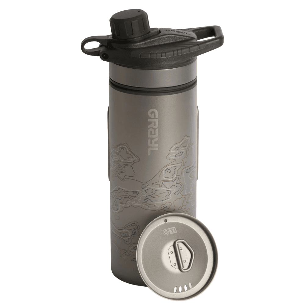 Grayl Geopress Ti Filter & Purifier Bottle With Cooking Lid 710Ml Covert Black