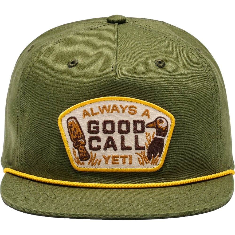 Yeti Good Call Flat Brim Rope Hat Tummanvihreä