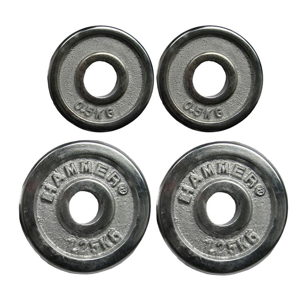 Hammer Sport Weight Disc Set - 2 X 05kg 2 X 125kg, Levypainot Rauta