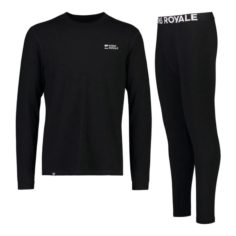 Mons Royale Cascade Merino Base Layer Sarja, herra, sort