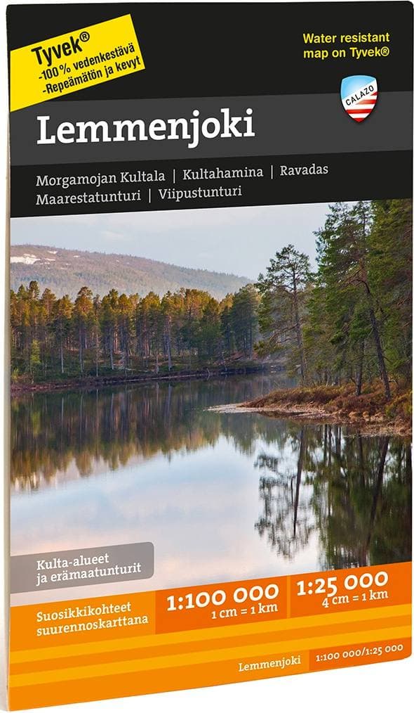 Calazo Lemmenjoki Tyvek retkeilykartta, suomi