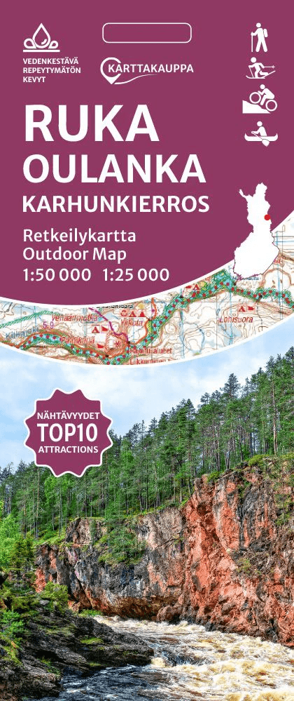 Karttakauppa Rukatunturi Oulanka Karhunkierros retkeilykartta, suomi