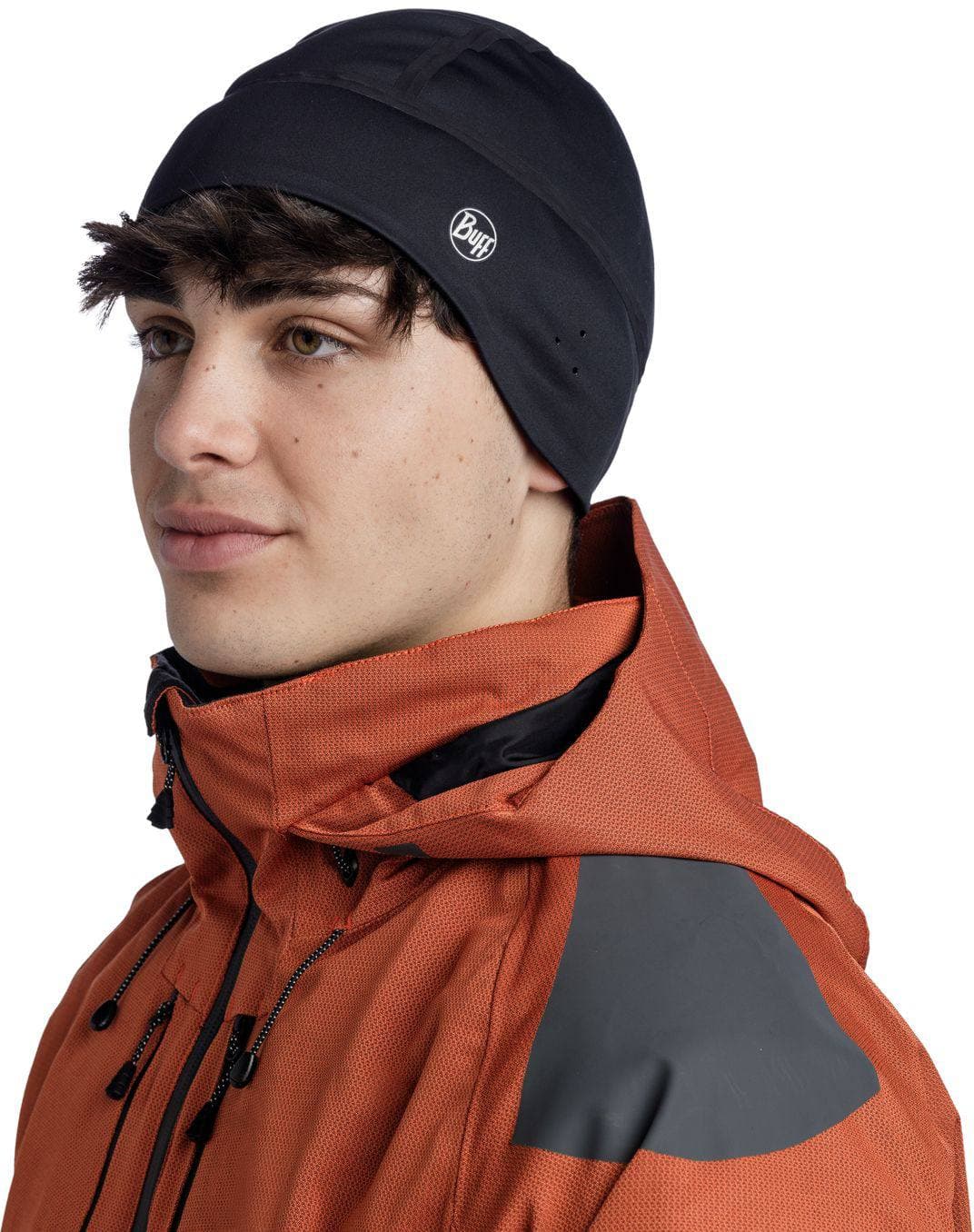 Buff Windproof Beanie Black Solid pipo