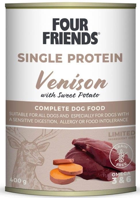 Four Friends Venison & SP koiran märkäruoka peura/bataatti, 400 g