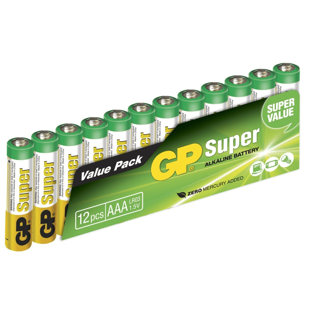 GP Batteries GP Super Alkaline AAA-paristot, 24A/LR03, 12 kpl