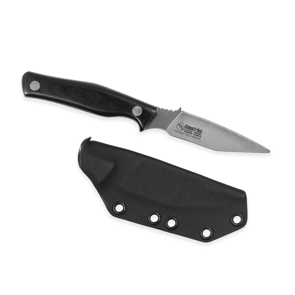 Casström Swedish Field Dresser Svart Micarta nylkypuukko