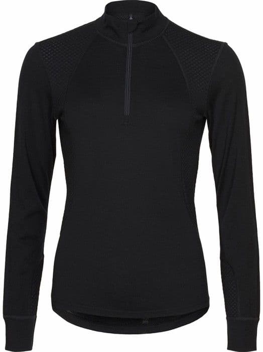 Catago Madeleine Long Sleeve Halfzip naisten aluskerrastopaita, musta