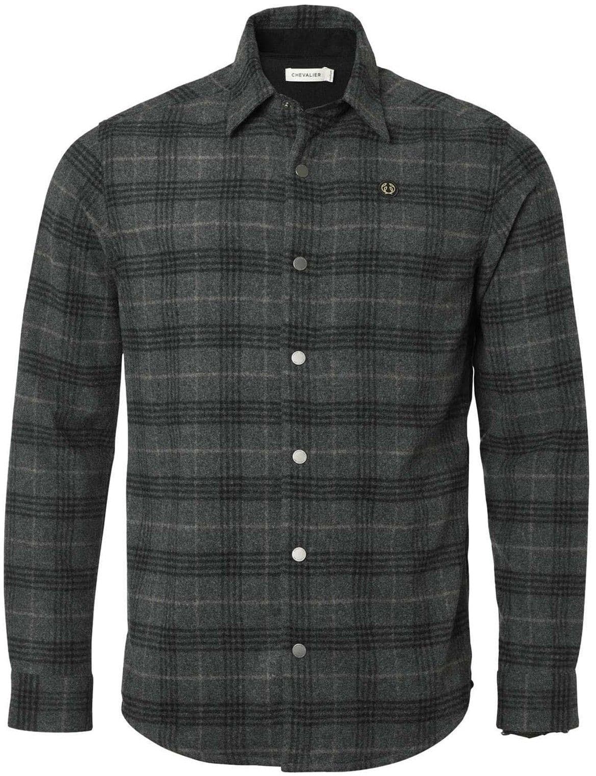 Chevalier Champ Wool Overshirt Men flanellipaita, Iron Checked
