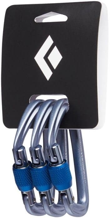 Black Diamond Hotforge Screwgate ruuvikarbiini 3-pakkaus, harmaa