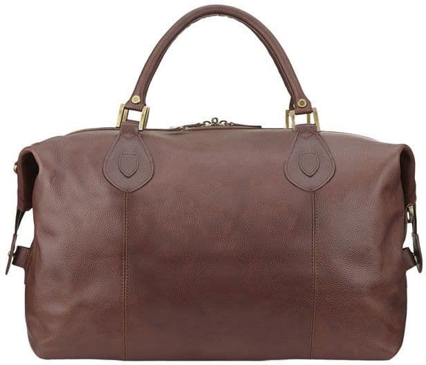 Barbour Leather Medium Travel Explorer Bag laukku, Tummanruskea