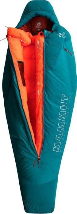Mammut Protect -naisten untuvamakuupussi max. 180cm, -21°C (Petrolinsininen)